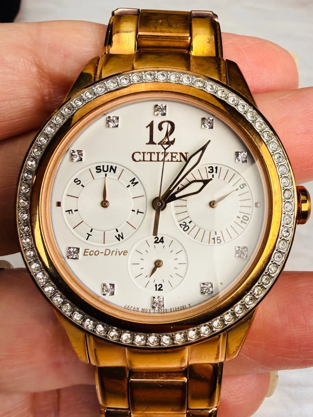 Citizen Eco-Drive Multi-Function Watch Mother-of-Pearl Dial | Crystal Bezel | AS